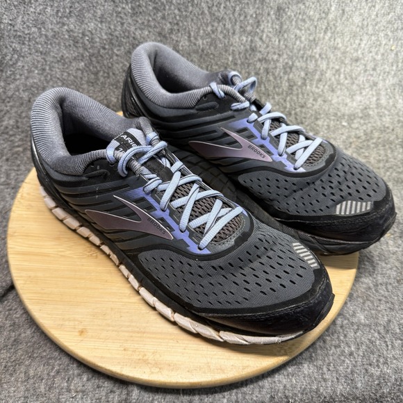 Brooks Shoes Womens Size 12 Black Gray Purple Ariel 18 Running Support Stability - Picture 6 of 8